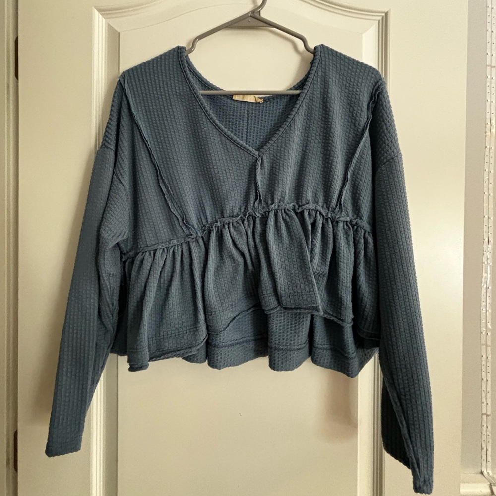 Alterd state blue cropped long sleeve
